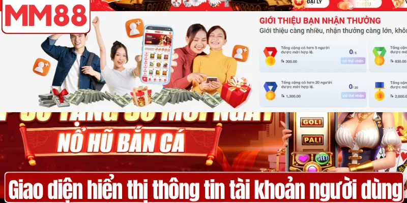 Chính Sách Bảo Mật MM88 Cam Kết An Toàn Thông Tin Giao diện hiển thị thông tin tài khoản người dùng